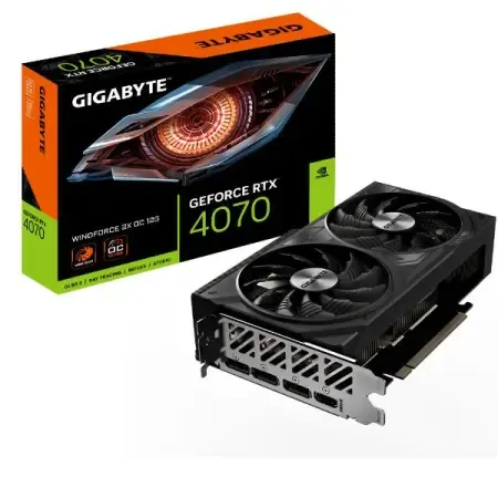 Gigabyte GeForce RTX 4070 Windforce 2X OC GDDR6X Graphic Card GV-N4070WF2OC-12GD