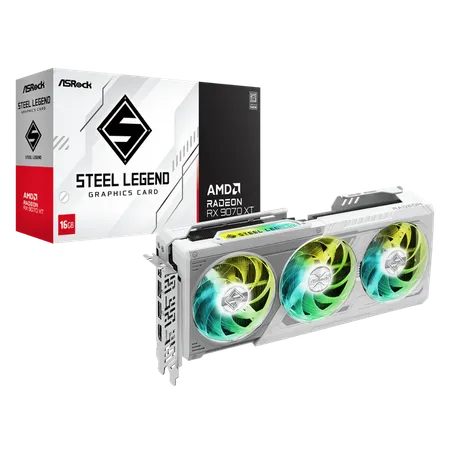 ASROCK Radeon RX 9070 XT Steel Legend White 16GB AMD Graphic Card