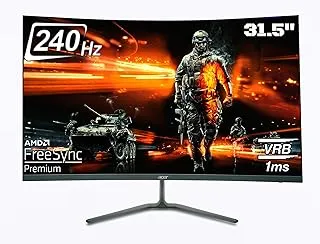 acer ED320Q X2 31.5 Inch Full HD 1500R Curved VA Panel Gaming Backlit LED LCD Monitor I 1MS VRB, 240Hz Refresh Rate I AMD FreeSync Premium I 2 x HDMI(2.0) 1 x DP(1.4), Audio Out I 2W x 2 Speakers