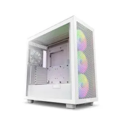 NZXT H7 Flow RGB Tempered Glass Compact Mid-Tower ATX Airflow Case -White