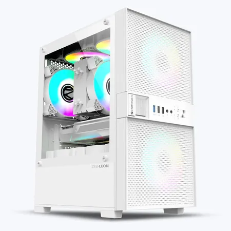 ZEBRONICS Leon RGB MATX Mini Tower Cabinet ( White )