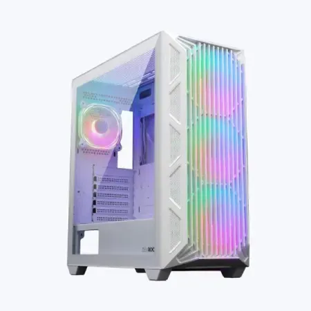 ZEBRONICS Rogue Mid Tower Cabinet (White)