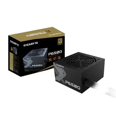 Gigabyte 650 Watt 80+ Gold P650G Watt Power Supply Black, 5 Years Warranty