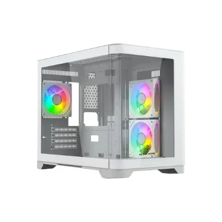 Metta Monk Seafrost Curved Glass Gaming Cabinet – White