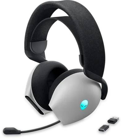 Dell Alienware AW720H RGB Dual-Mode Wireless Gaming Headset with Uni-directional Microphone - Lunar Light