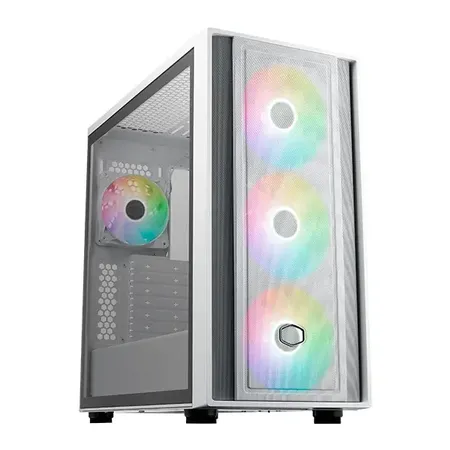 Cooler Master MasterBox 600 ARGB E-ATX Tempered Glass Side Panel Mid Tower Gaming Cabinet - White