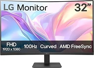 LG 32MR50C-B 32-inch FHD Curved Monitor 100Hz, AMD FreeSync, OnScreen Control, Dynamic Action Sync, Black Stabilizer, Tilt Stand (HDMI), 2023