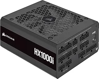 CORSAIR HX1000i Fully Modular Ultra-Low Noise ATX Power Supply - ATX 3.0 & PCIe 5.0 Compliant - Fluid Dynamic Bearing Fan - CORSAIR iCUE Software Compatible - 80 Plus Platinum Efficiency