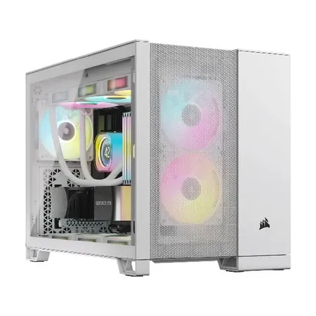 CORSAIR 2500D Airflow MATX Mini Tower Dual Chamber Cabinet (White)