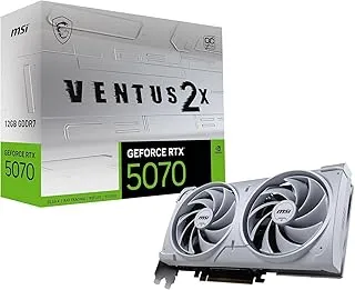 MSI GeForce RTX 5070 12G Ventus 2X OC White Graphic Card - NVIDIA GeForce RTX 5070 GPU, 12GB GDDR7 192-bit Memory, 28 Gbps, PCI Express Gen 5 Interface, Upto 2542 MHz, TORX Fan 5.0