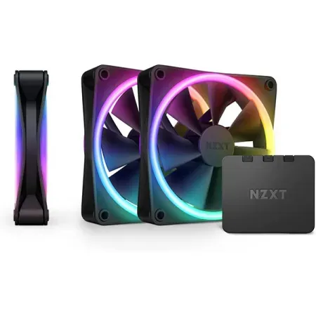 NZXT F120 RGB Duo - 120mm Dua Sided RGB Fan with RGB Controller - Triple Pack - Black (RF-D12TF-B1)