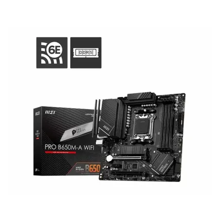 MSI Pro B650M-A WiFi DDR5 AMD AM5 M-ATX WiFi 6E PCIe 4.0 Gaming Motherboard