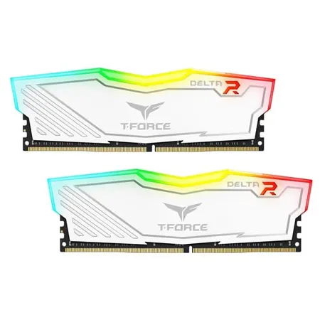 TEAMGROUP T-Force Delta RGB 16GB ( 16GB x 1 ) 3600MHz DDR4 RAM ( White ) ( CL18 )
