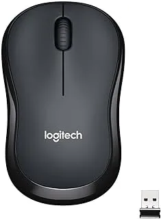 Logitech M221 Wireless Mouse, Silent Buttons, 2.4 GHz with USB Mini Receiver, 1000 DPI Optical Tracking, 18-Month Battery Life, Ambidextrous PC/Mac/Laptop - Charcoal Grey