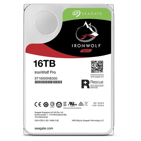 Seagate IronWolf Pro 16TB 7200 RPM 3.5" SATA 6Gb/s Enterprise NAS Internal Hard Drive