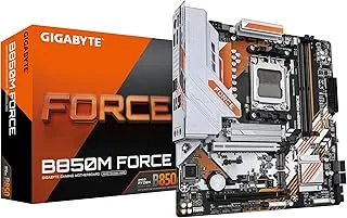 GIGABYTE B850M Force Motherboard - Supports AMD Ryzen 9000 Series Processors, 8+2+2 Phase Digital VRM, up to 9600MHz DDR5 (OC), 1x PCIe 5.0 M.2 + 2x PCIe 4.0 M.2, 2.5GbE LAN, USB 3.2 Gen 2