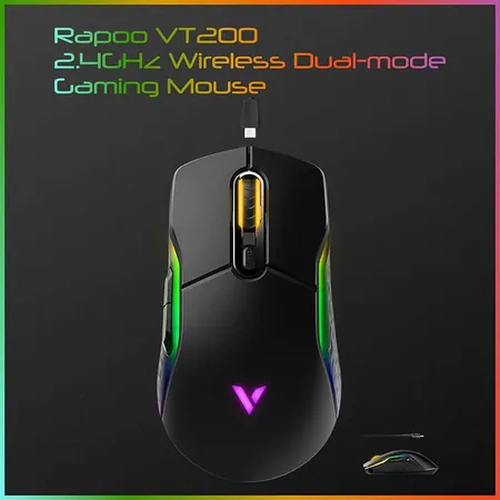 RAPOO OPTICAL GAMING MOUSE VT200 FEATURING IR SENSOR TECHNOLOGY WITH 6200 DPI