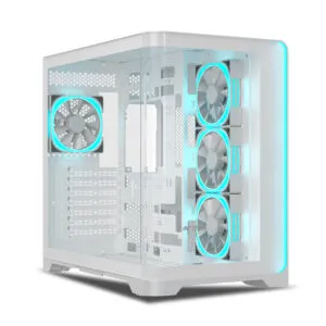Ant Esports Crystal ARC Gaming Mid Tower Case-White
