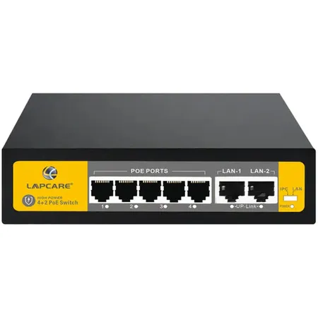 Lapcare Laplink LPS42PUN 4+2 Port 10/100 PoE Switch with High‑Quality Metal Shell