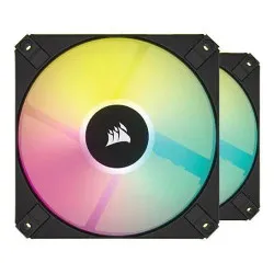 Corsair iCUE AF120 RGB SLIM 120mm PWM Fluid Dynamic Bearing Fan Black Twin Pack (CO-9050163-WW)