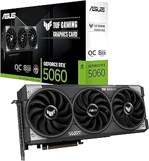 ASUS TUF Gaming GeForce RTX ™ 5060 8GB GDDR7 OC Edition Gaming Graphics Card (PCIe® 5.0, HDMI®/DP 2.1, 3.1-Slot, Military-Grade Components, Protective PCB Coating, axial-tech Fans)
