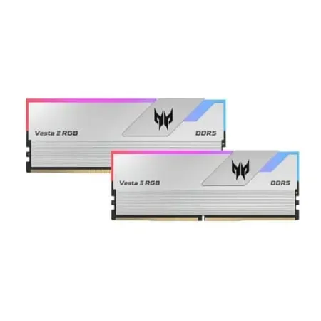 Acer Predator Vesta II RGB Series 32GB (16GBx2) DDR5 6000MHz CL32 Desktop Ram (Silver) (BL.9BWWR.379)