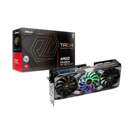 ASRock AMD Radeon RX 9070 XT Taichi 16GB OC GDDR6 Graphics Card (RX9070XT TC 16GO)