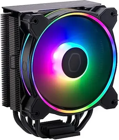 COOLER MASTER Hyper 212 Halo Black CPU Cooler PWM Case Fans | 51.88 CFM Airflow | 4 Heat Pipes Cooling Fan Cabinet Cooler