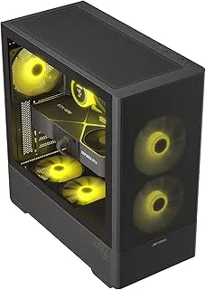 Ant Esports 511 AIR 5F Mid-Tower Computer Case/Gaming Cabinet - Black | Pre-Installed 5 ARGB Fans