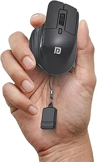 Portronics Toad Mino Rechargeable Bluetooth Mouse with Small Compact Size, Dual Wireless (Bluetooth + 2.4 GHz), Multi-Device Pair, Adjustable Sensitivity, for Laptop, PC, Tablet, Smartphone (Black)