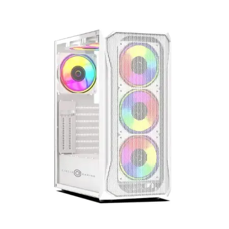 Circle Elegantor X1 ARGB Mid-Tower Computer Case Gaming Cabinet – White