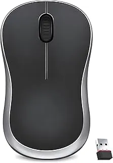 Ant FKAPU03 Wireless Mouse 2.4GHz with USB Nano Receiver | 1000 DPI Optical Sensor | 3 Buttons | Plug & Play | Ergonomic Ambidextrous Design | Laptop & PC Compatible | Black Silver