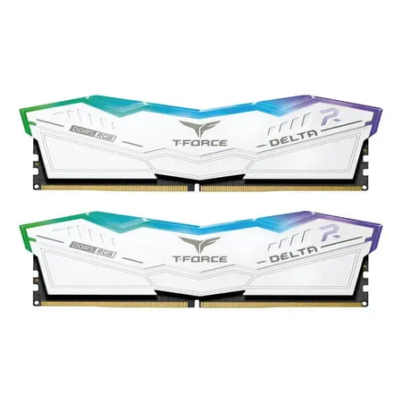 TeamGroup T-Force Delta RGB 32GB (16GBx2) DDR5 6000MHz Memory (White) FF4D532G6000HC38ADC01