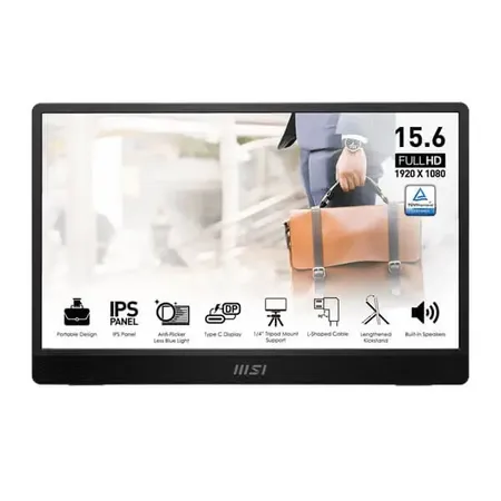 MSI PRO MP161 E2 15.6" Full-HD IPS 60Hz Portable Ultra-Slim with speaker Monitor