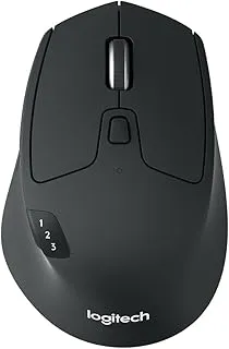 Logitech M720 Triathlon Multi-Device Wireless Mouse, Bluetooth, USB Unifying Receiver, 1000 DPI, 6 Programmable Buttons, 2-Year Battery, Compatible with Laptop, PC, Mac, iPadOS - Graphite Black