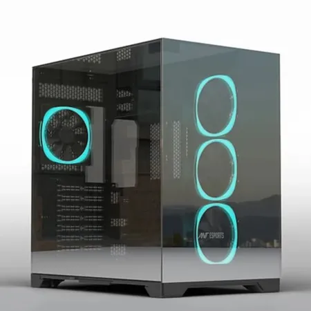 Ant Esports Crystal Mirror Mid Tower ATX Cabinet Black