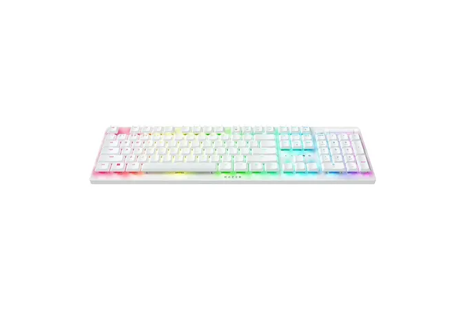 RAZER DEATHSTALKER V2 PRO - WIRELESS LOW PROFILE OPTICAL GAMING KEYBOARD (CLICKY PURPLE SWITCH) - WHITE RZ03-04363500-R3M1