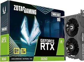 ZOTAC Gaming GeForce RTX 3050 6GB Twin Edge OC Graphics Card - Black | 6 GB | DLSS | GDDR6 | 96 bit | Dual Fan | SFF Ready | ZT-A30510H-10L