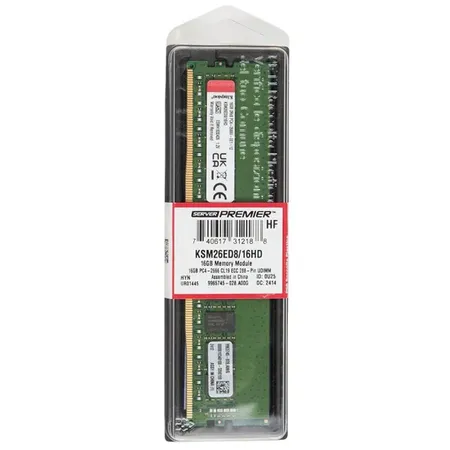 Kingston Premier Memory 16GB DDR4 2666MHz ECC Unbuffered DIMM Server Workstation NAS RAM