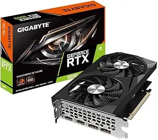Gigabyte Nvidia Geforce RTX 3050 Windforce OC GDDR6 8 GB NVIDIA Chipset 128 bit 1792 MHz Graphics Card (Black)