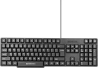 Zebronics Wired Keyboard with 104 Keys, 1.2m Cable, ₹ Key, USB Interface, UV-Coated Keys, Retractable Stand, USB Nano Receiver, for PC, Laptop(K65, Black)