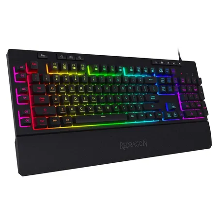 Redragon Shiva K512 RGB Backlit Membrane Wired Gaming Keyboard with Multimedia Keys, 6 Extra On-Board Macro Keys, Dedicated Media Control (Black)