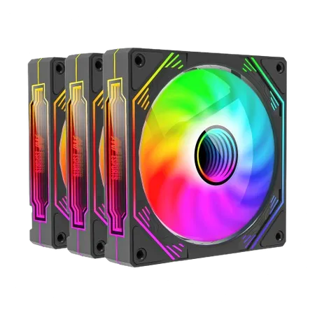 Ant Esports Sciflow 120mm ARGB 3-Fan Kit - Black...