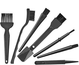 SPIN CART Multipurpose 7 in 1 Small Portable Plastic Handle Nylon Brushes Set for Computer Keyboard Car Laptop Cleaning Brush Kit
