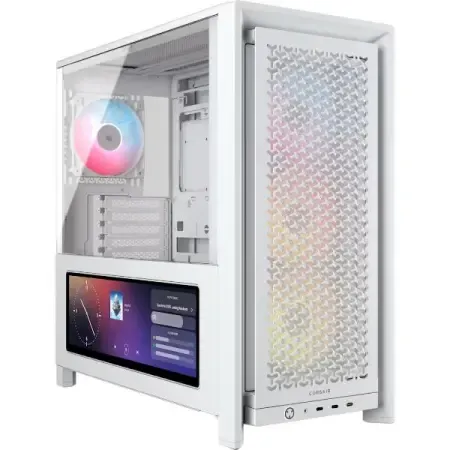 Corsair 4000D LCD RS ARGB Premium Mid-Tower PC Case – White
