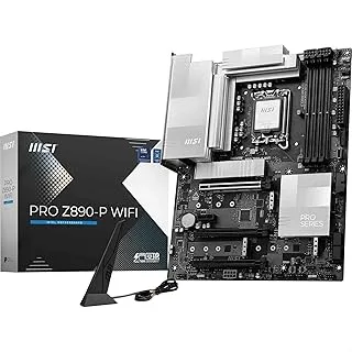 MSI PRO Z890-P WiFi Gaming Motherboard - ATX - Supports Intel Ultra Core Processors (Series 2), LGA 1851 - DDR5 Memory, 1 x PCIe 5.0 x16, 1 x M.2 Gen5, 5G LAN, Wi-Fi 7