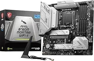 MSI MAG B760M Mortar WiFi II Motherboard, Micro-ATX - Supports Intel 14th/13th/12th Gen Core Processors, LGA 1700, DDR5 Memory Boost 7800+MHz/OC, PCIe 5.0 x16, M.2 Gen4, Wi-Fi 6E