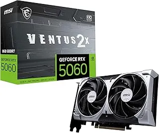 MSI GeForce RTX 5060 8G Shadow 2X OC Graphic Card - NVIDIA GeForce RTX 5060 GPU, 8GB GDDR7 128-bit Memory, 28 Gbps, PCI Express Gen 5 x16 Interface, Upto 2527 MHz, TORX Fan 5.0