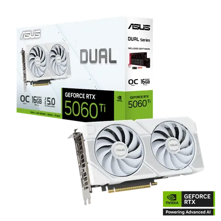 ASUS Dual GeForce RTX 5060 Ti OC 16GB White Edition NVIDIA Graphic Card