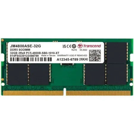 Transcend JetRam 8GB DDR5 4800 MHz Unbuffered SO-DIMM RAM Module (1 x 8GB)